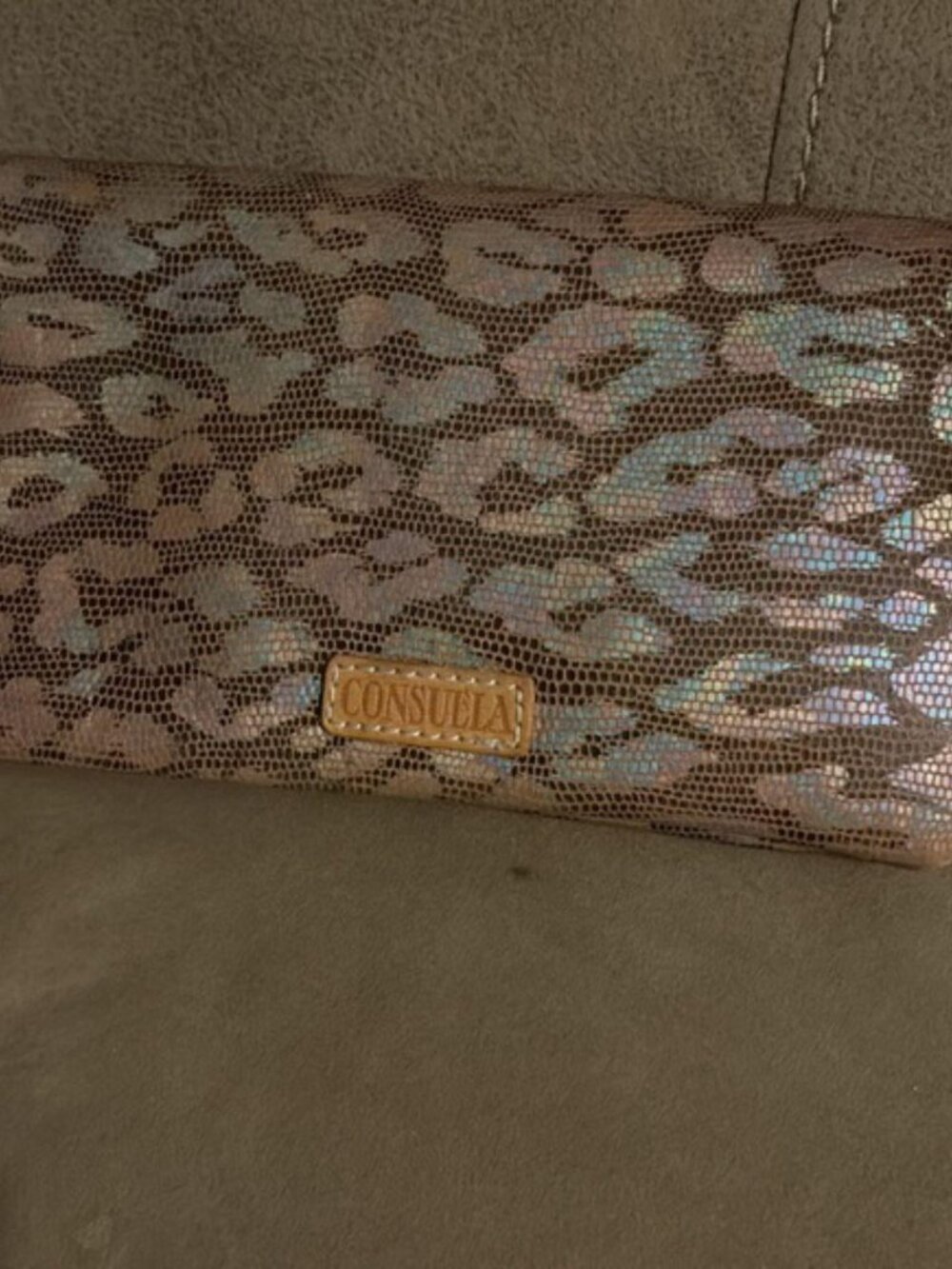 Consuela Brown Leather Clutch Classic Design